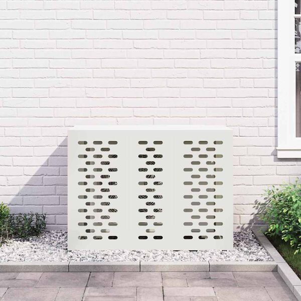 vidaXL Housse de climatiseur Blanc 110 x 50 x 80 cm Acier