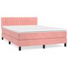 vidaXL Sommier &agrave; lattes de lit avec matelas Rose 140x190 cm Velours