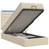 vidaXL Lit coffre avec matelas et LED Cr&egrave;me 90 x 190 cm Tissu