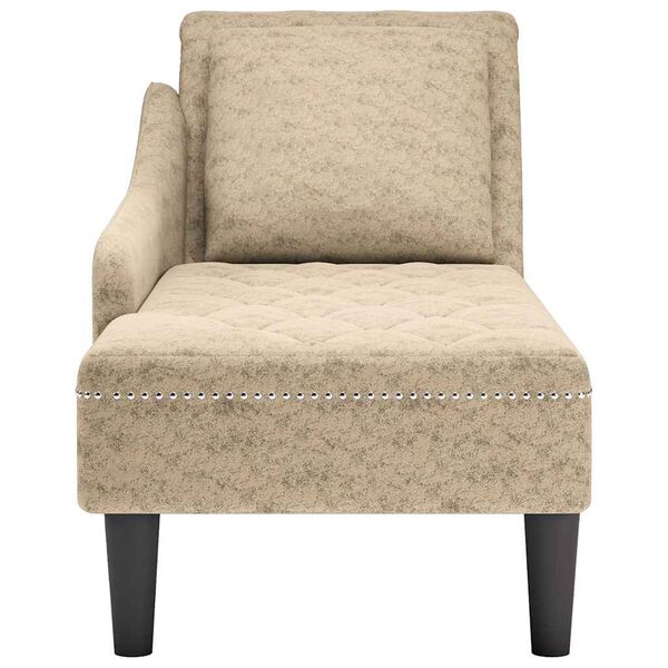 vidaXL Fauteuil long et coussin/accoudoir droit gris clair simili cuir