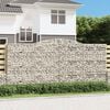 vidaXL Paniers &agrave; gabions arqu&eacute;s 3 pcs 400x30x180/200 cm Fer galvanis&eacute;