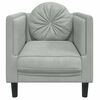 vidaXL Fauteuil avec coussin gris clair Velours