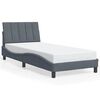 vidaXL Cadre de lit sans matelas Hanko gris fonc&eacute; 80x200 cm velours