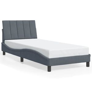 vidaXL Cadre de lit sans matelas Hanko gris fonc&eacute; 80x200 cm velours