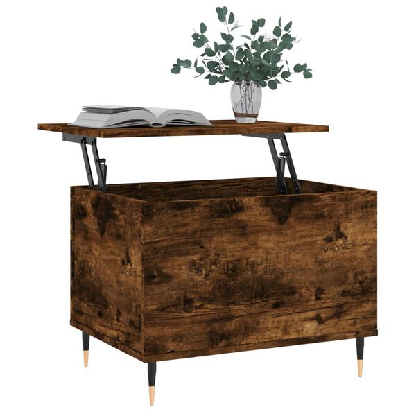 vidaXL Table basse Ch&ecirc;ne fum&eacute; 60x44,5x45 cm Bois d'ing&eacute;nierie