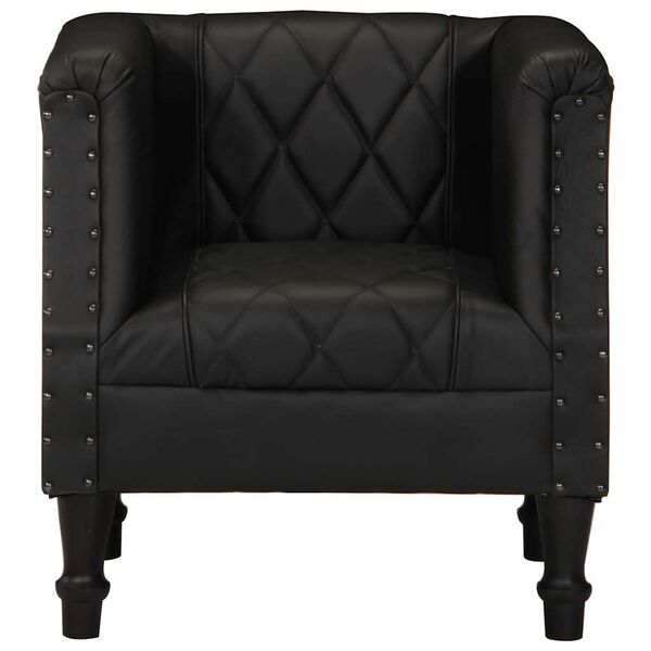 vidaXL Chaise cabriolet Noir Cuir v&eacute;ritable de ch&egrave;vre