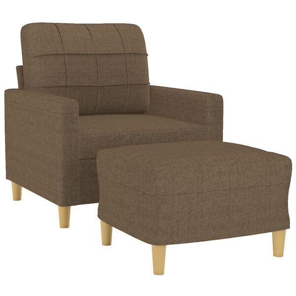 vidaXL Fauteuil avec repose-pied Marron 60 cm Tissu
