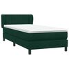 vidaXL Sommier &agrave; lattes de lit et matelas vert fonc&eacute; 90x210 cm velours