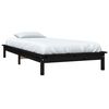 vidaXL Cadre de lit sans matelas noir 90x200 cm bois massif