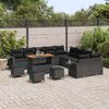vidaXL Ensemble de canap&eacute; de jardin 14 pcs Noir polyrotin
