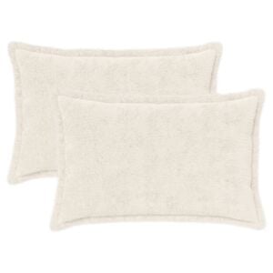 vidaXL Housse de coussin 2 pc HOUTEN Blanc 30 x 50 cm
