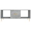 vidaXL Table basse gris béton 102x50x40 cm bois d'ingénierie