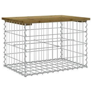 vidaXL Banc de jardin design gabion 63x44x42 cm bois de pin impr&eacute;gn&eacute;