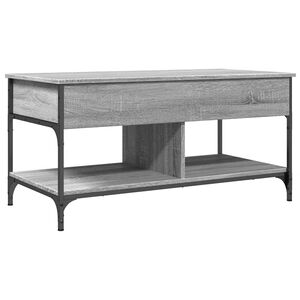 vidaXL Table basse sonoma gris 100x50x50 cm bois d'ing&eacute;nierie et m&eacute;tal