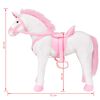 vidaXL Jouet en peluche Licorne Blanc et rose XXL