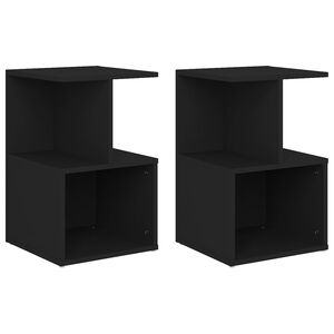 vidaXL Tables de chevet 2 pcs noir 35x35x55 cm bois d'ing&eacute;nierie