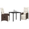 vidaXL Ensemble de salle &agrave; manger pour jardin 3 pcs Marron Poly rotin