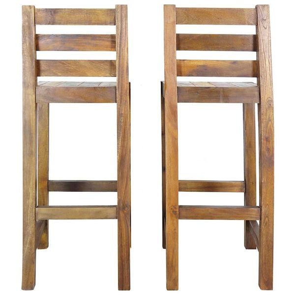 vidaXL Tabourets de bar lot de 2 bois massif de récupération