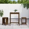 vidaXL Ensemble de bar de jardin 3 pcs marron miel bois pin massif