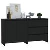vidaXL Buffets 2 pcs Noir Bois d'ing&eacute;nierie
