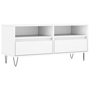 vidaXL Meuble TV blanc 100x34,5x44,5 cm bois d'ing&eacute;nierie