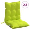 vidaXL Coussins de chaise &agrave; dossier bas lot de 2 vert vif