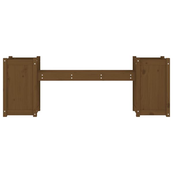 vidaXL Banc avec jardinières marron miel bois massif de pin