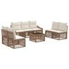 vidaXL Ensemble de canap&eacute; de jardin R&eacute;glable 8 pcs Beige polyrotin