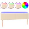vidaXL T&ecirc;te de lit &agrave; LED Cr&egrave;me 180x5x78/88 cm Tissu