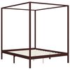 vidaXL Cadre de lit baldaquin et 2 tiroirs Marron fonc&eacute; Pin 180x200 cm