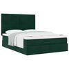 vidaXL Cadre de lit ottoman avec matelas vert foncé 140x190 cm velours