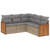 vidaXL Salon de jardin avec coussins 5 pcs beige r&eacute;sine tress&eacute;e