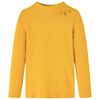 T-shirt enfants &agrave; manches longues tricot c&ocirc;tel&eacute; ocre fonc&eacute; 128