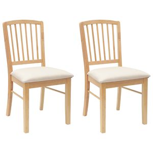 vidaXL Chaises de salle &agrave; manger 2 pcs Naturel 50 x 52,5 x 91 cm