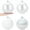 vidaXL Lot de boules de No&euml;l XXL 4 pc Blanc Diam. 20 cm Plastique