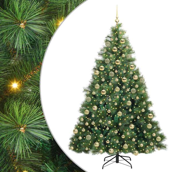 vidaXL Sapin de No&euml;l artificiel avec 300 LED Vert 180 cm PE et PVC