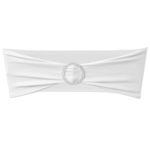 25 bandes de chaise d&eacute;coratives extensibles blanches