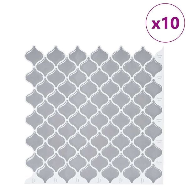 vidaXL Carreau Lanterne 10 pcs Gris 27 x 27 cm Polyur&eacute;thane et PET