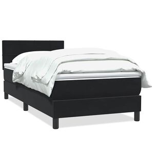 vidaXL Sommier &agrave; lattes de lit avec matelas noir 80x220 cm velours