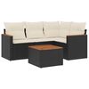 vidaXL Salon de jardin 5 pcs avec coussins noir r&eacute;sine tress&eacute;e