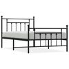 vidaXL Cadre de lit m&eacute;tal sans matelas avec pied de lit noir 107x203cm