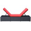 vidaXL Chaise longue avec coussin R&eacute;sine tress&eacute;e Noir