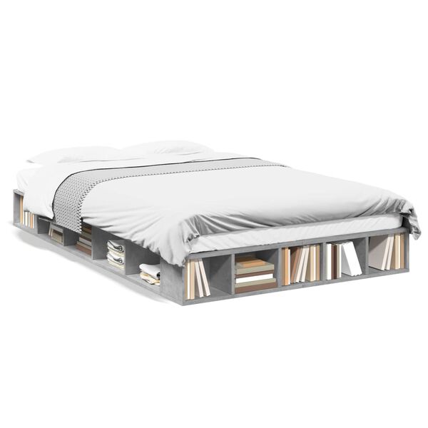 vidaXL Cadre de lit sans matelas gris b&eacute;ton 120x200 cm