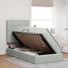 vidaXL Lit avec rangement et matelas Gris clair 90 x 190 cm Velours