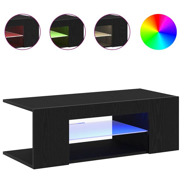 vidaXL Meuble TV Ch&ecirc;ne noir 90 x 39 x 30 cm Bois d'ing&eacute;nierie