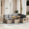 vidaXL Salon de jardin avec coussins 8 pcs beige r&eacute;sine tress&eacute;e
