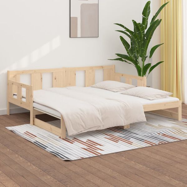 vidaXL Lit coulissant sans matelas bois de pin massif 2x(90x200) cm