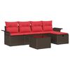 vidaXL Ensemble de canap&eacute; de jardin avec coussin 6 pcs Poly rotin