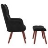 vidaXL Chaise de relaxation avec repose-pied Noir Velours