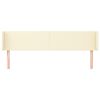 vidaXL T&ecirc;te de lit avec oreilles Cr&egrave;me 203x16x78/88 cm Similicuir
